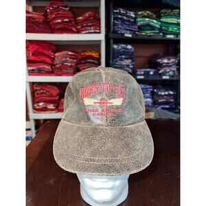 Vintage Ahead Genuine Leathers Hat Born To Fly Wings America Carmel Cap OS